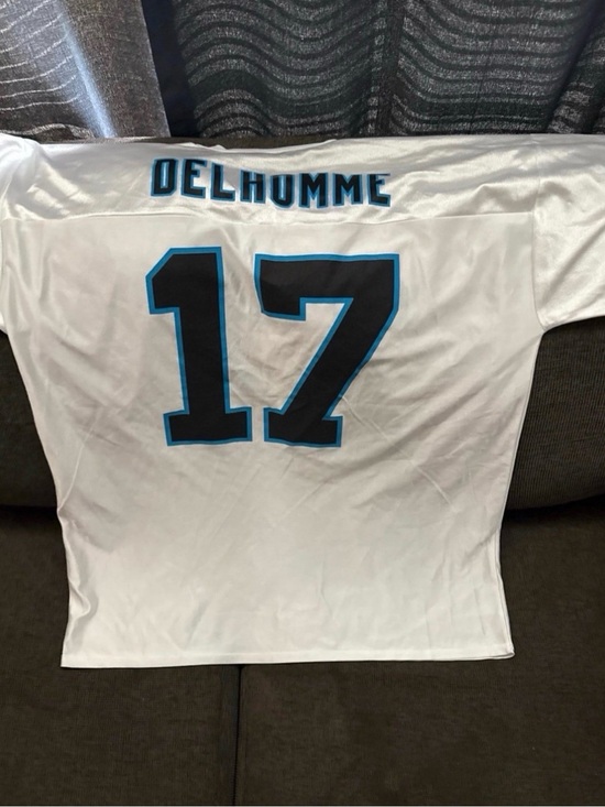 NFL Other - NFL White Football Jersey with Black and Light Blue Accents